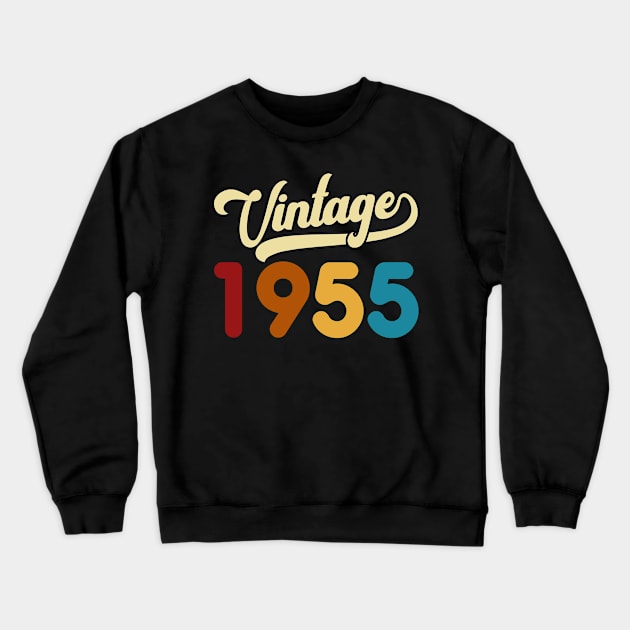 1955 Vintage Gift 65th Birthday Retro Style Crewneck Sweatshirt by Kimko